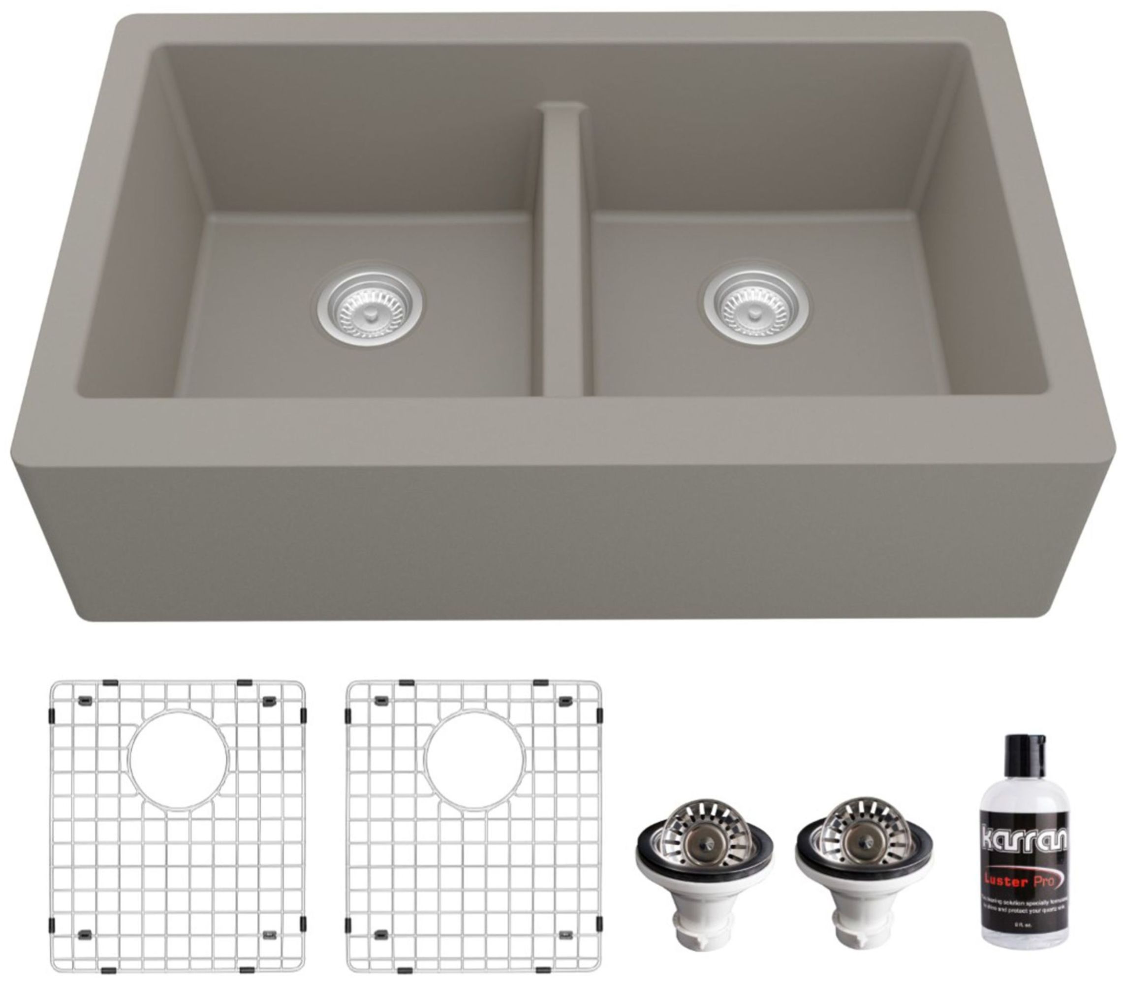 Karran USA QA-750-PK1 Quartz QA 34" Farmhouse Double Basin Quartz - Picture 15 of 17