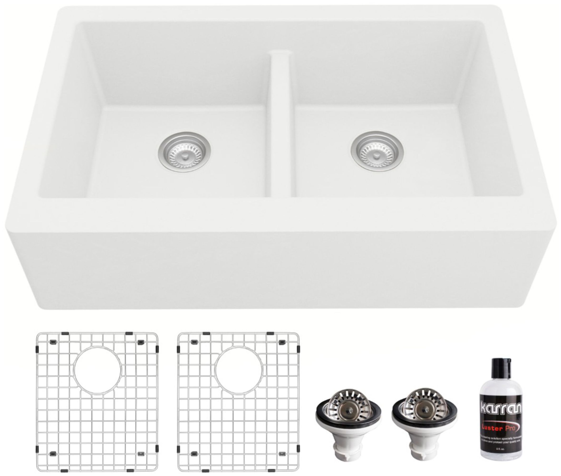 Karran USA QA-750-PK1 Quartz QA 34" Farmhouse Double Basin Quartz - Picture 17 of 17