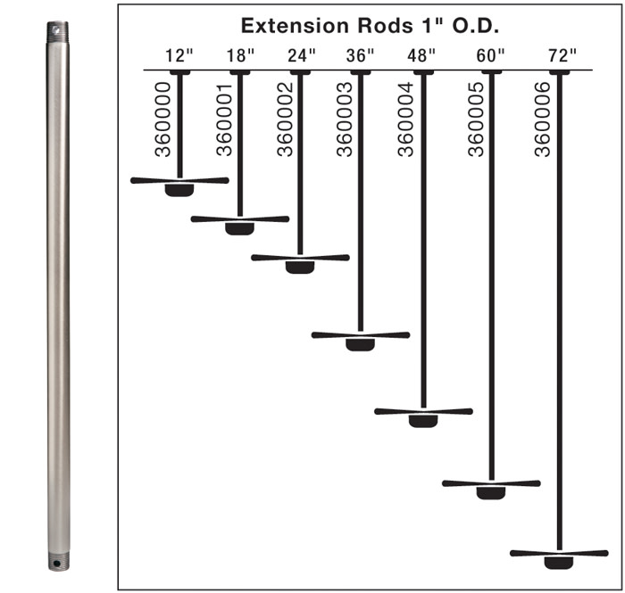 Kichler 360005 60" Down Rod For 14 Ft Ceilings