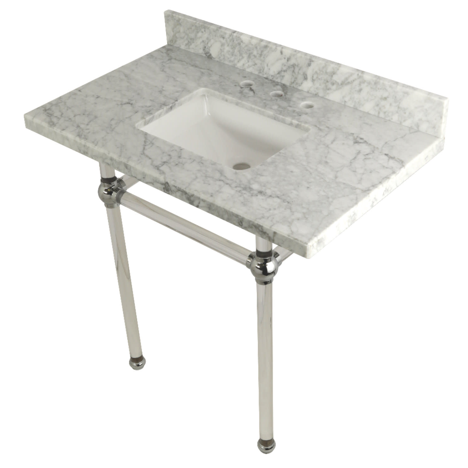 Kingston Brass KVPB36MASQ Templeton 36" Rectangular Marble Wall - Carrara Marble - Picture 11 of 12