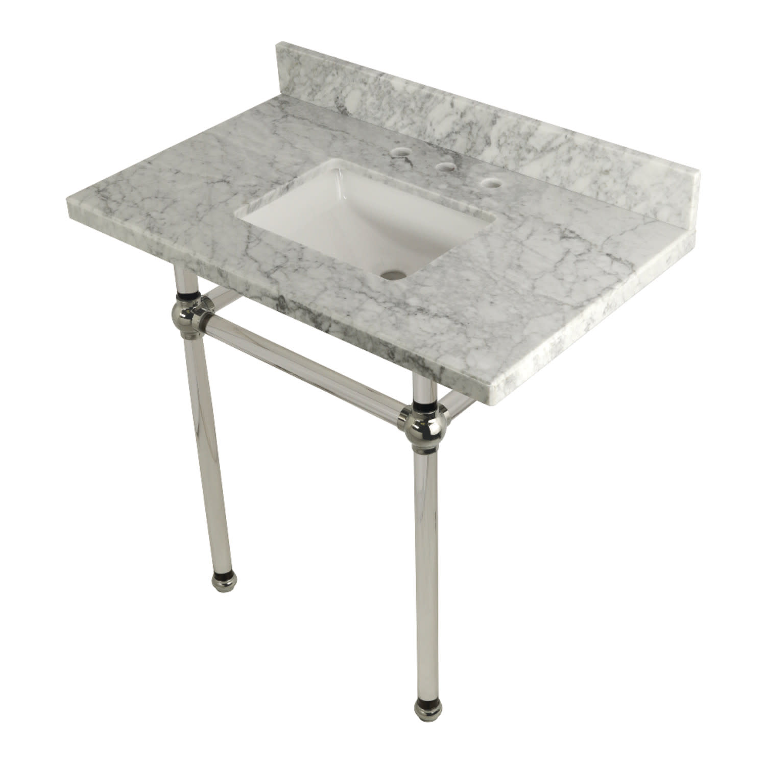 Kingston Brass KVPB36MASQ Templeton 36" Rectangular Marble Wall - Carrara Marble - Picture 12 of 12