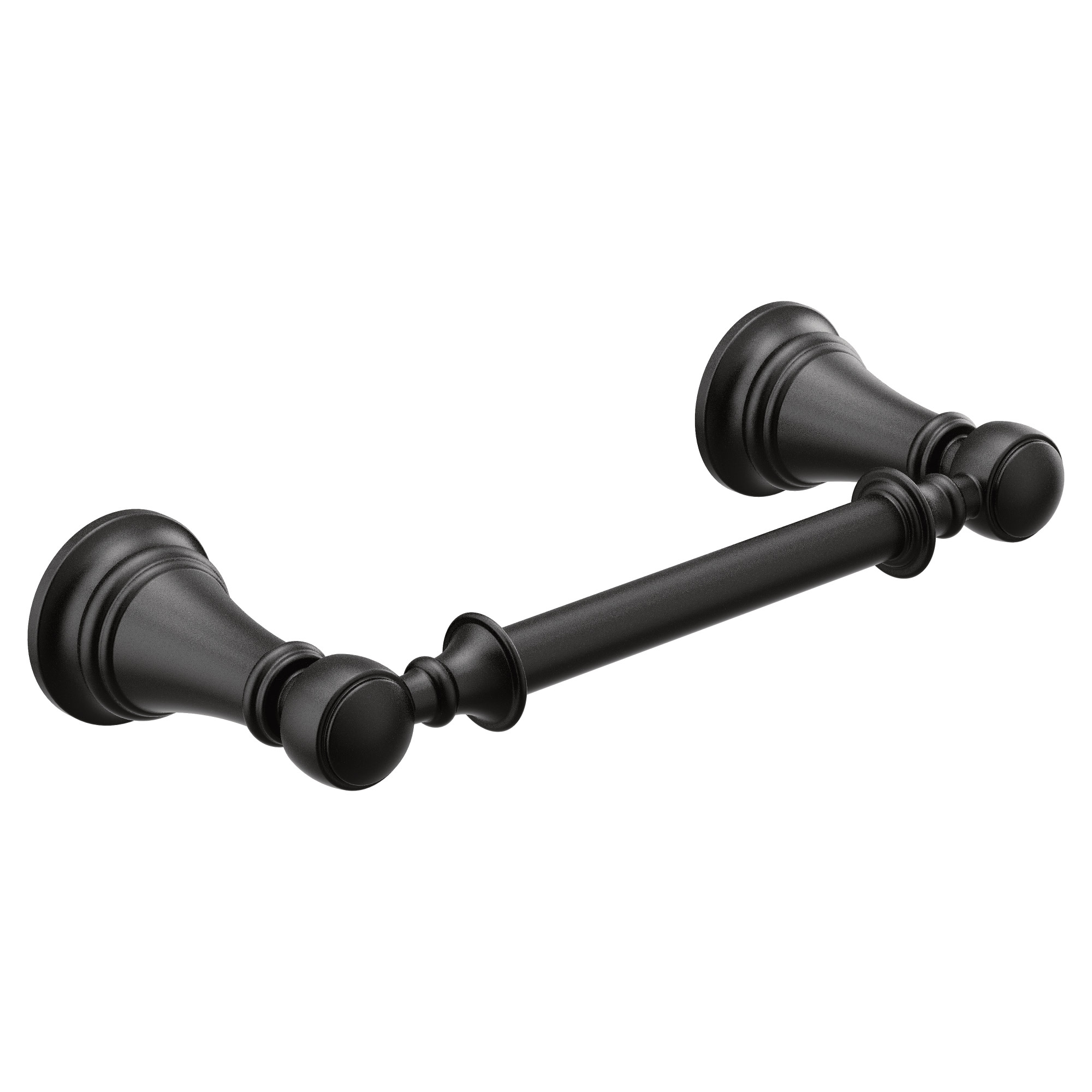 Moen Lindor Matte Black Wall Mount Pivot Toilet Paper Holder