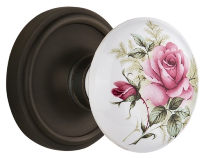 Nostalgic Warehouse CLAROS_SD_NK Vintage Porcelain Painted Rose