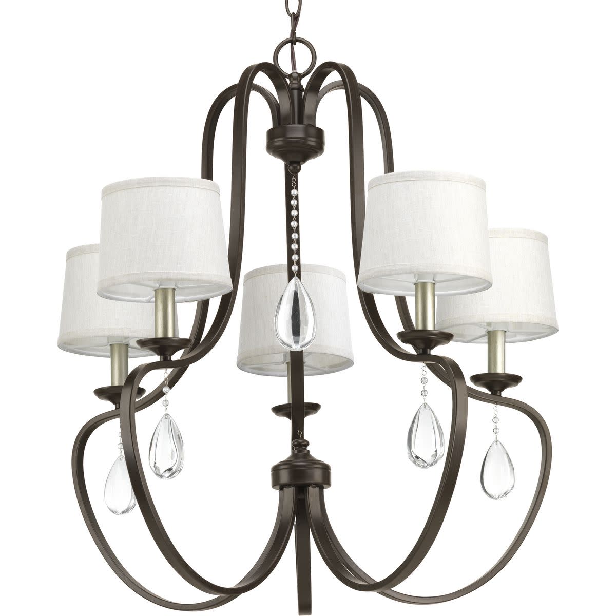 Progress Lighting P400087 Silver Anjoux 5-Light 25"W Crystal Chandelier - Picture 11 of 11