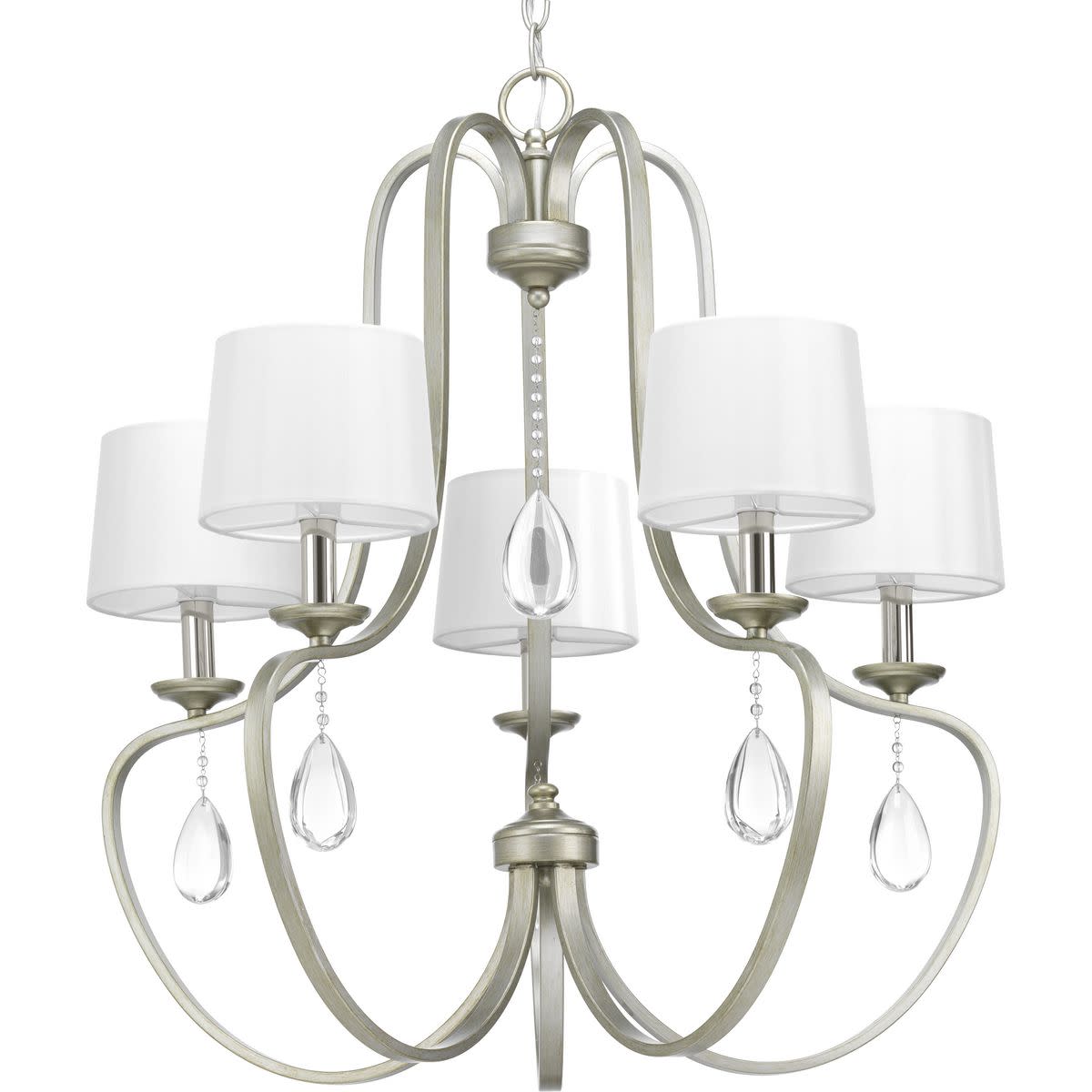 Progress Lighting P400087 Silver Anjoux 5-Light 25"W Crystal Chandelier - Picture 5 of 11