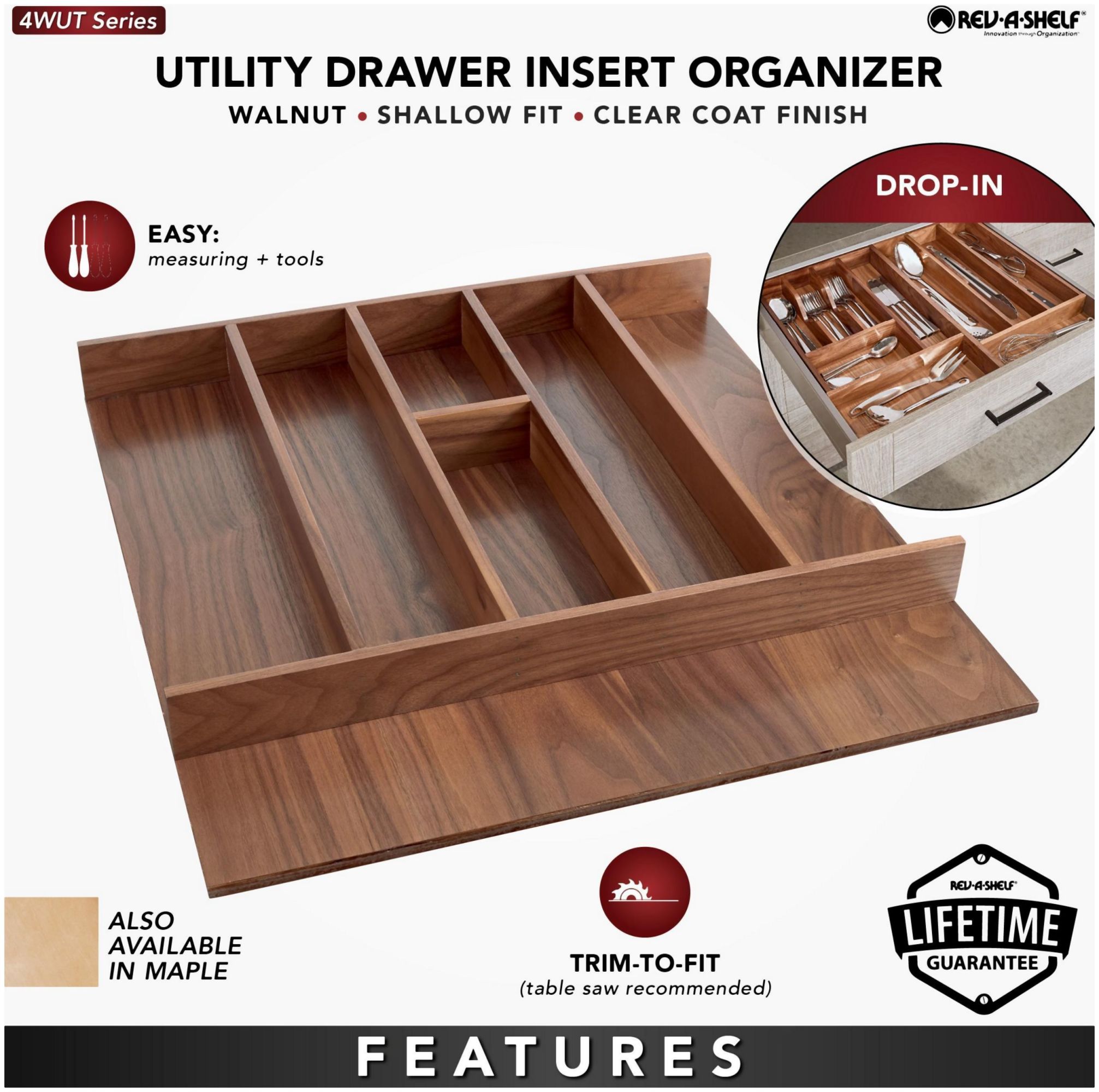 Rev-A-Shelf 4WUT-3SH Wood Classics 24