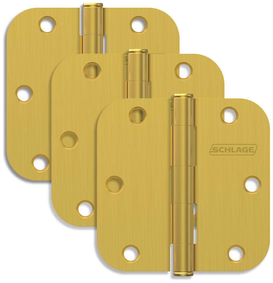 Schlage 1011 Pack of Three 3.5" x 3.5" Plain Bearing 5/8" Radius - Picture 5 of 6
