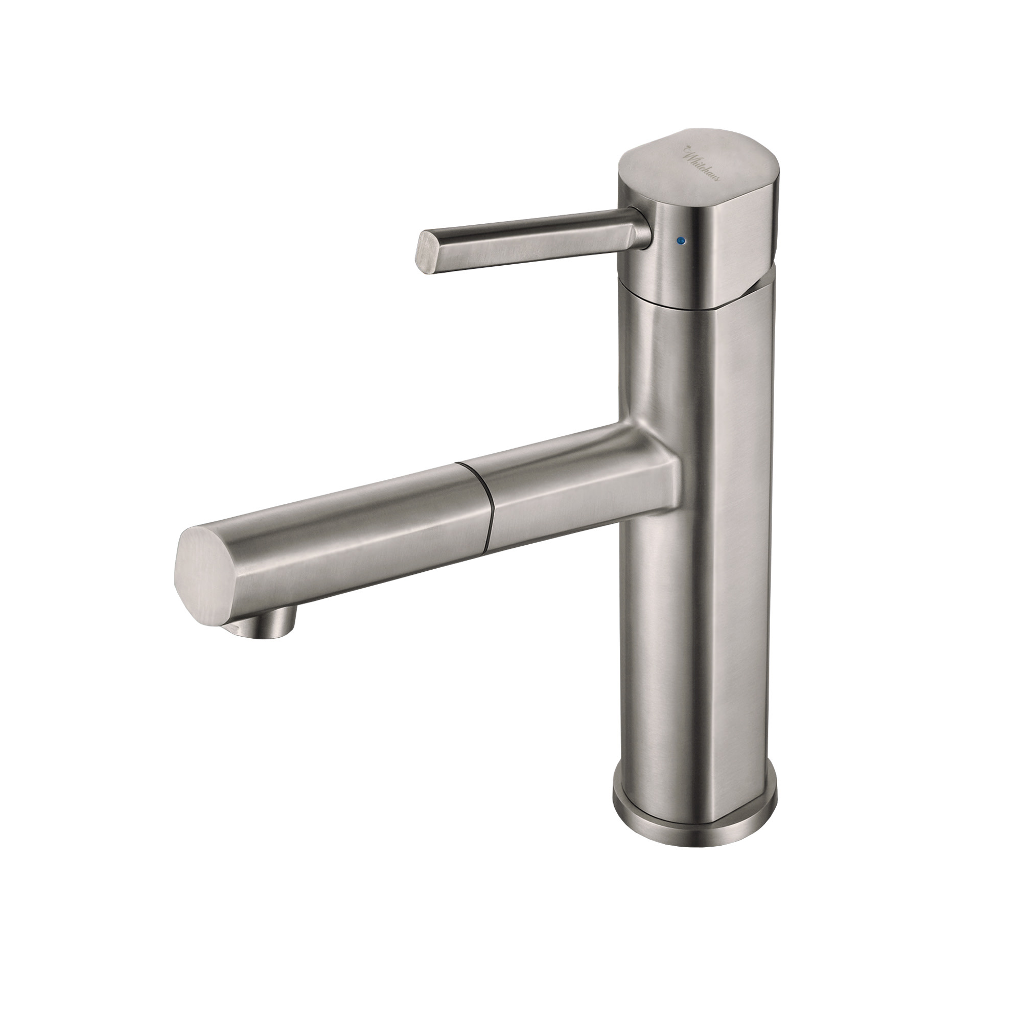 Whitehaus WHS1394-PSK Waterhaus 1 Hole Pull Down Kitchen Faucet - Stainless