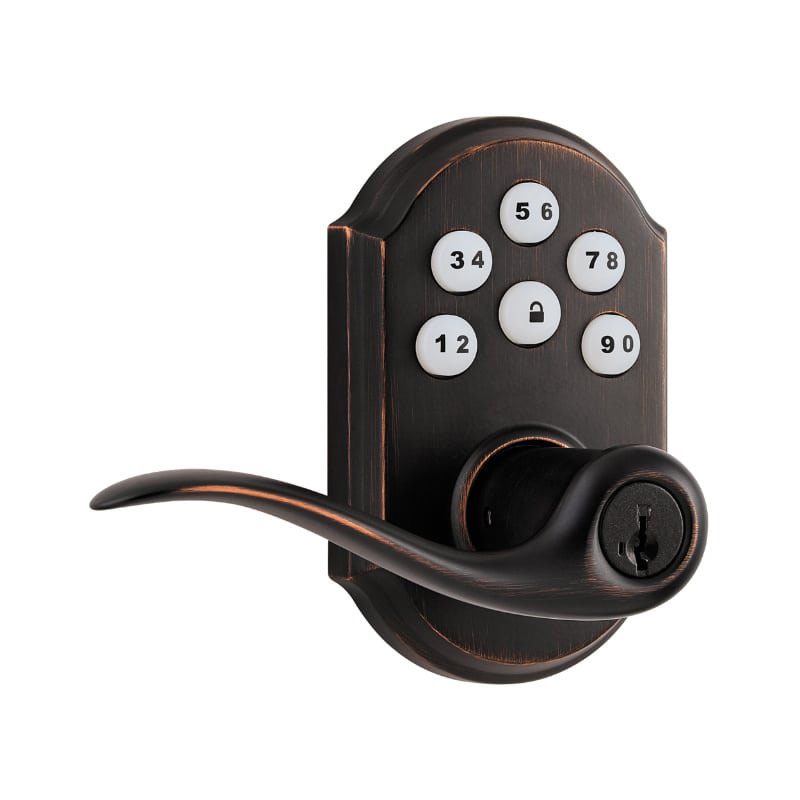 Photos - Door Handle Technology Kwikset 912TNL-ZW Tustin Electronic Keyless Keypad Door Lever Set with Z-Wave  and SmartKey Venetian Bronze Door H 
