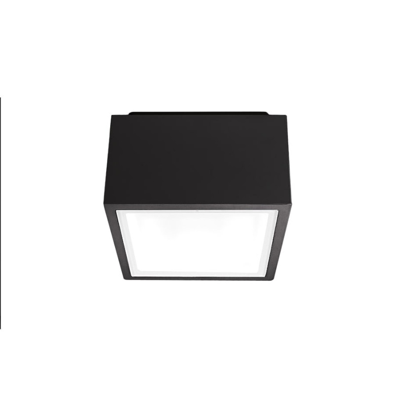 Photos - Floodlight / Street Light Modern Forms FM-W9200 Bloc 6" Wide LED Outdoor Flush Mount Square Ceiling Fixture / Wall Sconce Black Outdoor Lighting Ceili 
