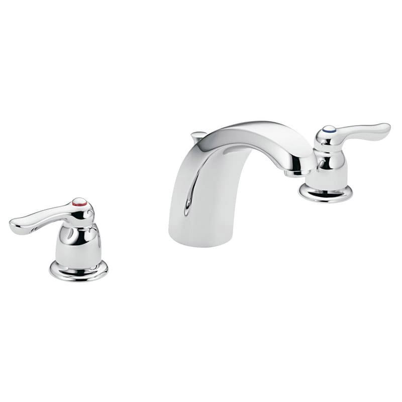 Photos - Tap Moen 4945 Double Handle Widespread Bathroom Faucet from the Chateau Collection  Chrome Faucet Bathroom Sink (Valve Included)