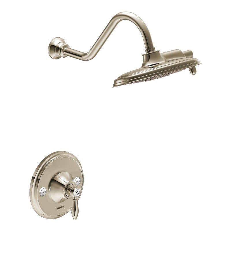 Moen TS32102 Weymouth Single Handle Posi-Temp Pressure Balanced Multi-Function Shower Trim with Shower Head (Less Valve) Nickel Showers Shower Only
