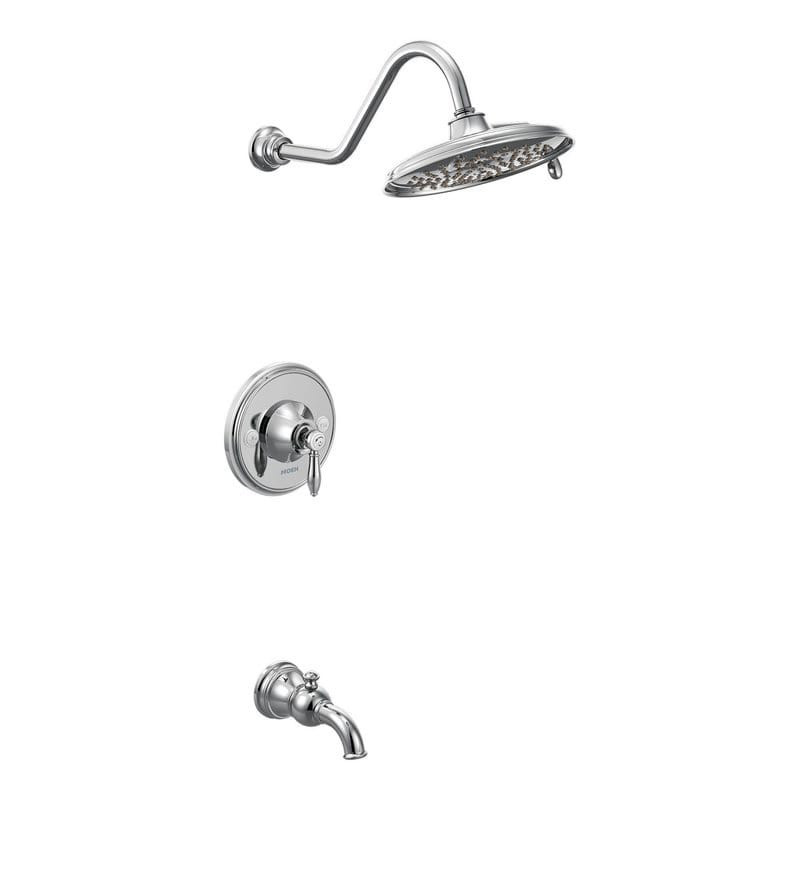Moen TS32104EP Weymouth Posi-Temp Pressure Balanced Tub and Shower Trim with Multi-Function Shower Head and Tub Spout (Less Valve) Chrome Showers Tub