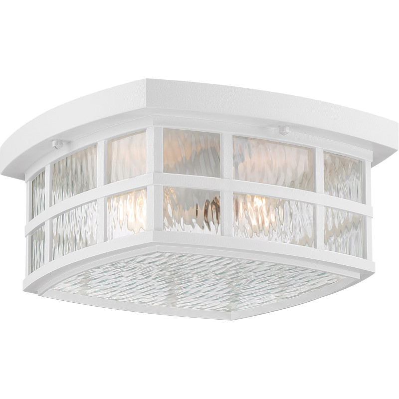 Photos - Floodlight / Street Light Quoizel SNN1612 Stonington 2 Light 12" Wide Flush Mount Outdoor Ceiling Fixture with Glass Square Shade Fresco Outdoor Light 