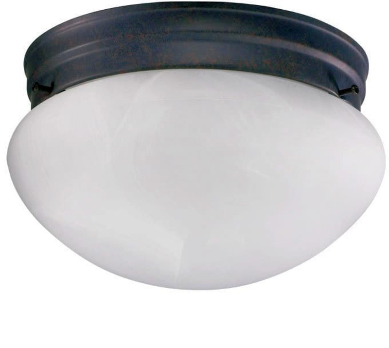 Photos - Chandelier / Lamp Quorum International Q3021-6 1 Light Flushmount Ceiling Fixture with Faux Alabaster Frosted Glass Shade Toasted Sienna / Fau
