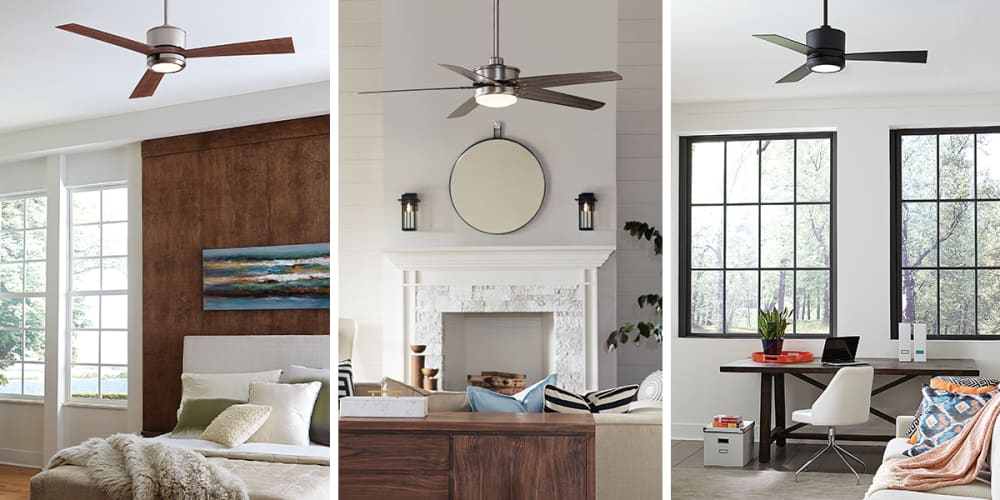 3 different rooms with ceiling fans. Bedroom, living room and Office.
