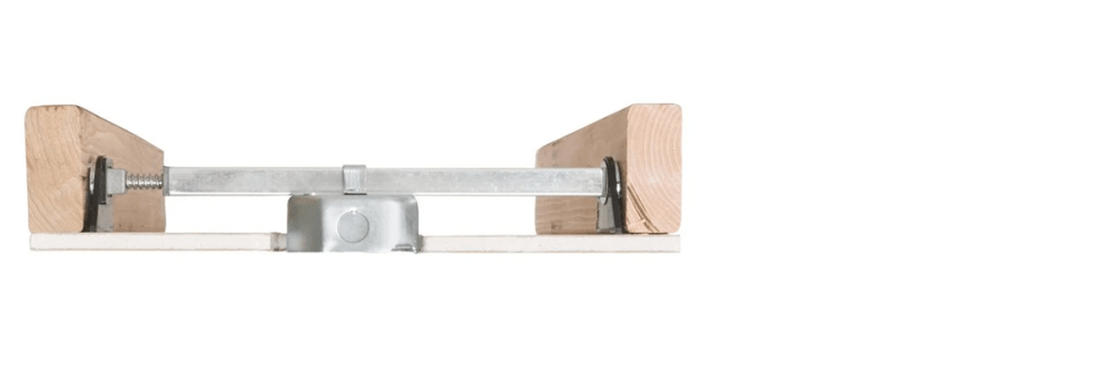 Outlet box attached to brace.