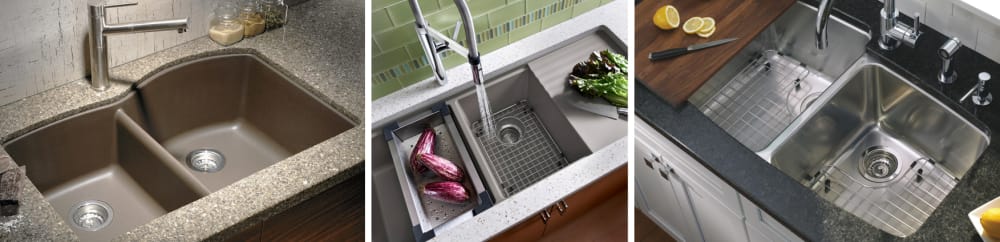 Undermount sinks save space on the counter