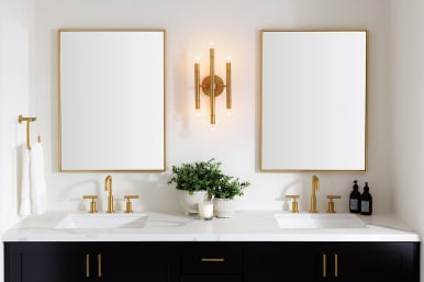 24 Modern Stylish Bathroom Vanity with Porcelain Sink and Open Shelves,White - ModernLuxe