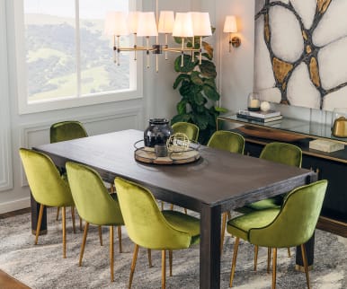 Green dining set best sale