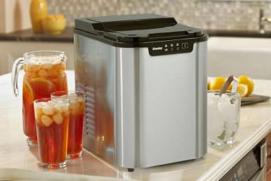 NewAir 15 Undercounter 80 lbs. Daily Clear Ice Cube Maker Machine, Built-in or Freestanding Design