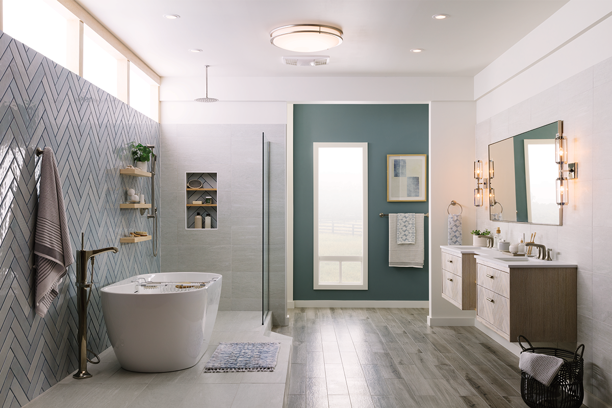 Contemporary Colorblock Bath